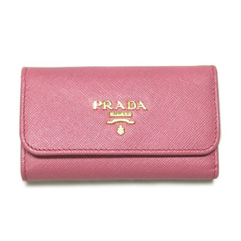 PRADA プラダ キーケース コピー 1M0222 6連キーケース サッフィアノ SAFFIANO METAL GERANIO（ゼラニウム） カーフピンク